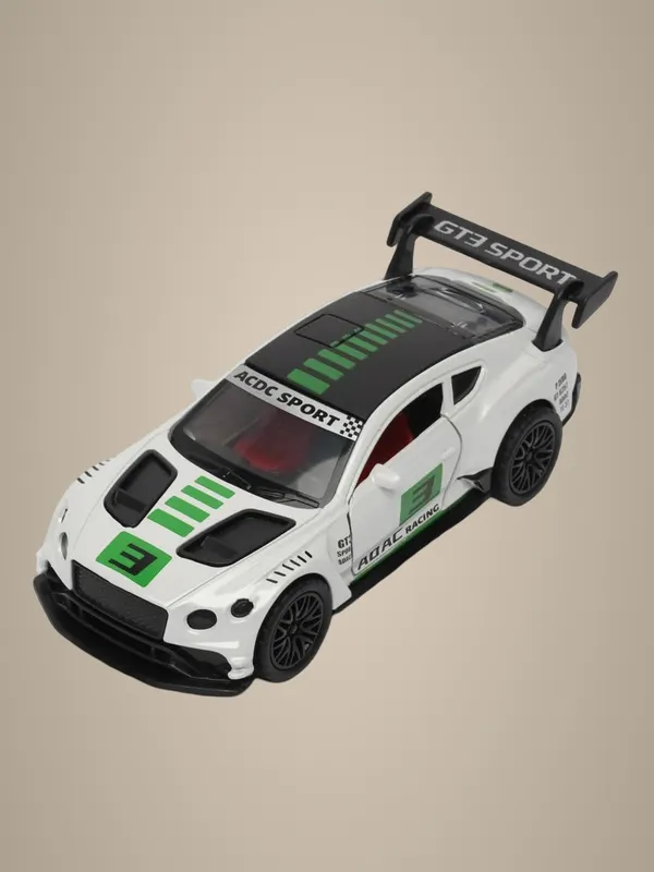 Green_&_White_1:36_Bentley_Gt3_Diecast_Model_Toy_Car_Realistic_Pull-Back_Racing_Car_With_Openable_Doors_Premium_Metal_Toy_For_Kids_&_Collectors_Green_White