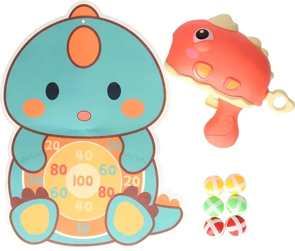 Dino_Orange_Interactive_Dinosaur-Themed_Sticky_Foam_Ball_Blaster_Gun_Toy_Set_|_Kids_Fun_Shooting_Game_With_Soft_Foam_Balls_|_Includes_Cute_Dino_Design_&_Colorful_Balls_-_Dino_Orange_Color