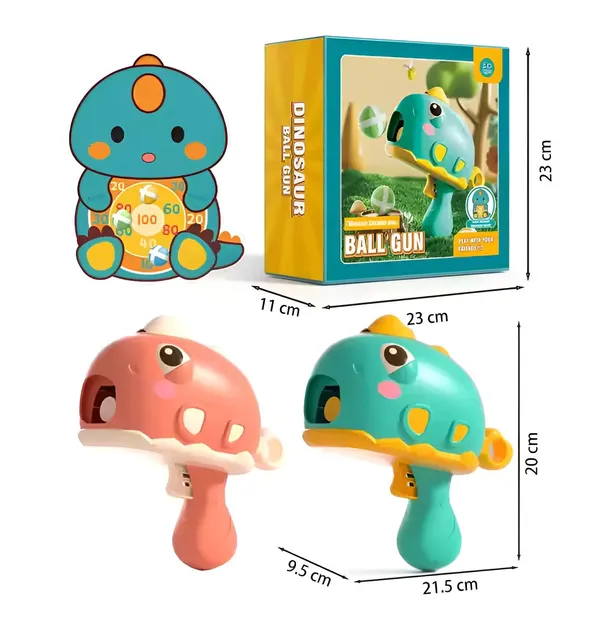 Dino_Orange_Interactive_Dinosaur-Themed_Sticky_Foam_Ball_Blaster_Gun_Toy_Set_|_Kids_Fun_Shooting_Game_With_Soft_Foam_Balls_|_Includes_Cute_Dino_Design_&_Colorful_Balls_-_Dino_Orange_Color
