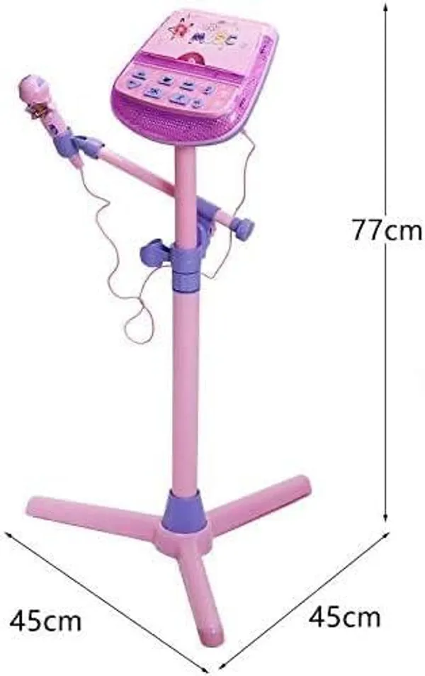 Pink_Kids_Karaoke_Microphone_Musical_Toy_|_Pink_|_Adjustable_Stand_|_External_Music_Function_|_Flashing_Lights_|_Ages_3_And_Above