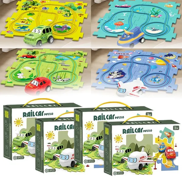 Multicolor_Diy_Assembling_Electric_Trolley,_2023_New_Upgrade_Toddler_Puzzle_Track_Play_Set_Vehicles,_Battery-Operated_Toy_Vehicle_&_Puzzle_Board,_Railcar_Building_Toys_For_Kids_Ages_3+_Land_15Pcs