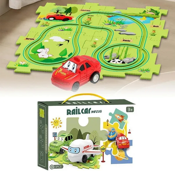 Multicolor_Diy_Assembling_Electric_Trolley,_2023_New_Upgrade_Toddler_Puzzle_Track_Play_Set_Vehicles,_Battery-Operated_Toy_Vehicle_&_Puzzle_Board,_Railcar_Building_Toys_For_Kids_Ages_3+_Land_5Pcs
