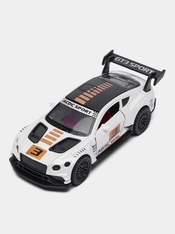 Orange_&_White_1:36_Bentley_Gt3_Diecast_Model_Toy_Car_Realistic_Pull-Back_Racing_Car_With_Openable_Doors_Premium_Metal_Toy_For_Kids_&_Collectors_Orange_White