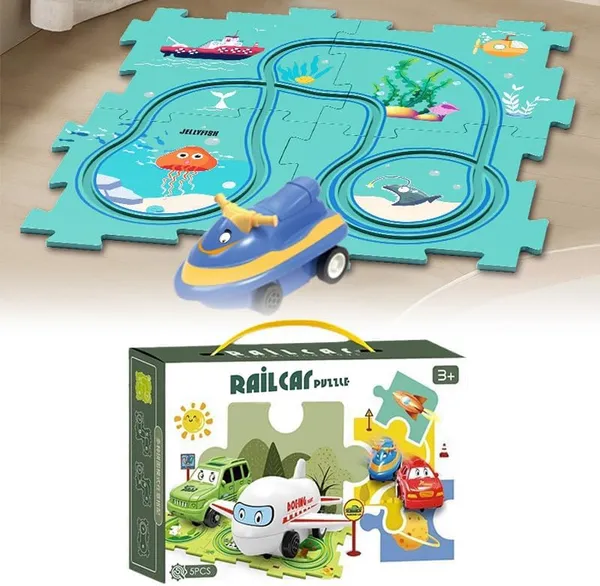 Multicolor_Diy_Assembling_Electric_Trolley,_2023_New_Upgrade_Toddler_Puzzle_Track_Play_Set_Vehicles,_Battery-Operated_Toy_Vehicle_&_Puzzle_Board,_Railcar_Building_Toys_For_Kids_Ages_3+_Ocean_5Pcs