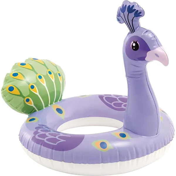 Multicolor_Peacock_Inflatable_Swim_Ring_34In_Tall_Pool_Float_For_Kids_&_Adults_Fun_&_Colorful_Water_Toy_For_Summer,_Beach_&_Pool_Parties