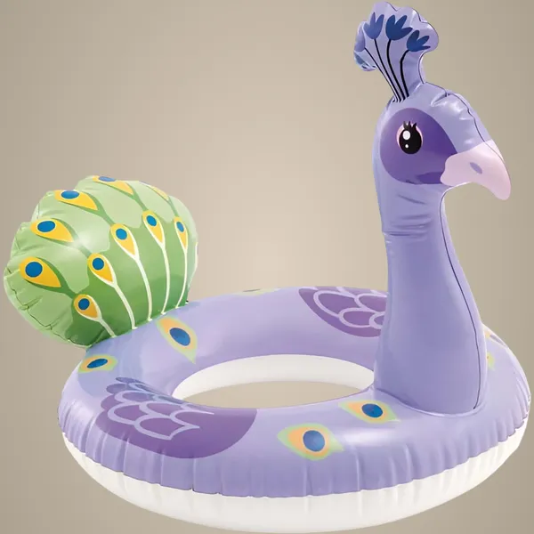 Multicolor_Peacock_Inflatable_Swim_Ring_34In_Tall_Pool_Float_For_Kids_&_Adults_Fun_&_Colorful_Water_Toy_For_Summer,_Beach_&_Pool_Parties