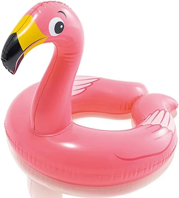 Multicolor_Pink_Flamingo_Inflatable_Swim_Ring_For_Kids_Cute_Toddler_&_Baby_Pool_Float_With_Safety_Seat_Fun_Water_Floatie,_23_X_21_Durable_&_Lightweight