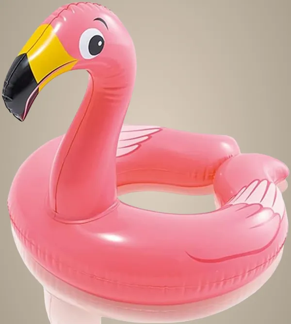 Multicolor_Pink_Flamingo_Inflatable_Swim_Ring_For_Kids_Cute_Toddler_&_Baby_Pool_Float_With_Safety_Seat_Fun_Water_Floatie,_23_X_21_Durable_&_Lightweight