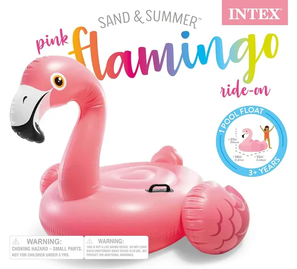 Pink_Intex_Flamingo_Inflatable_Ride-On,_56"_X_54"_X_38",_For_Ages_3+,_Pink