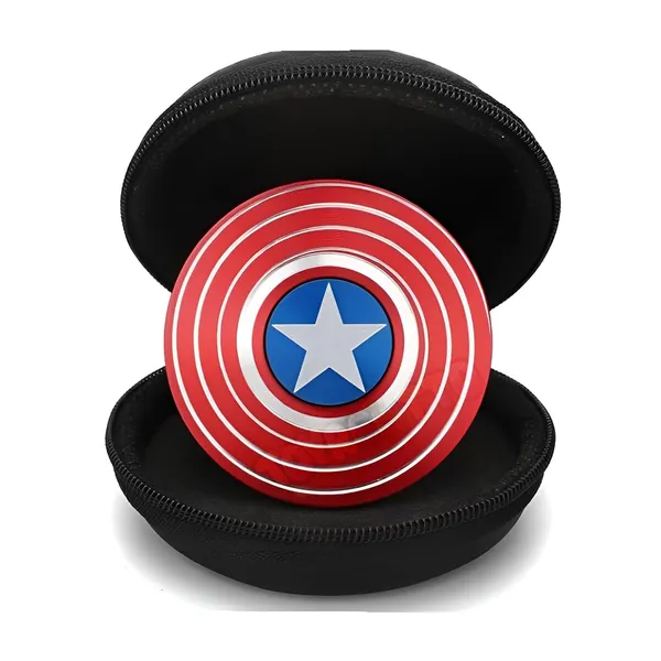Red_&_Blue_Metal_Shield_Hand_Spinner_2_In_1_Fidget_Stress_Relief_Spinner_With_Hard_Zipper_Case_|_Smooth_Spin_Focus_Toy_For_Adults_&_Teens