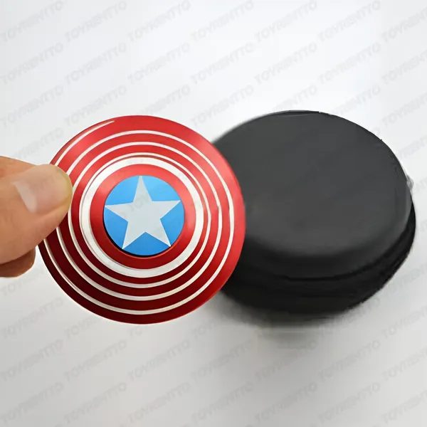Red_&_Blue_Metal_Shield_Hand_Spinner_2_In_1_Fidget_Stress_Relief_Spinner_With_Hard_Zipper_Case_|_Smooth_Spin_Focus_Toy_For_Adults_&_Teens
