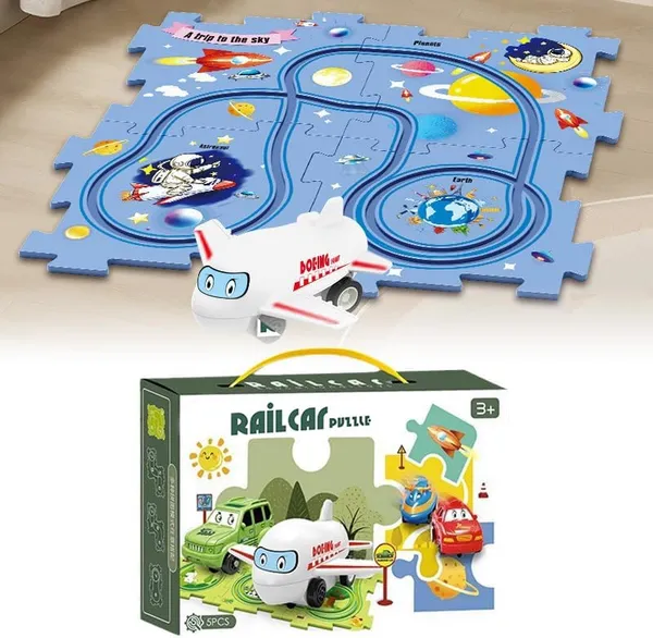 Multicolor_Diy_Assembling_Electric_Trolley,_2023_New_Upgrade_Toddler_Puzzle_Track_Play_Set_Vehicles,_Battery-Operated_Toy_Vehicle_&_Puzzle_Board,_Railcar_Building_Toys_For_Kids_Ages_3+_Space_5Pcs