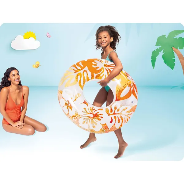 Orange_36-Inch_Inflatable_Swim_Ring_With_Orange_Tropical_Floral_Design_Durable_Pool_Float_For_Kids_And_Adults