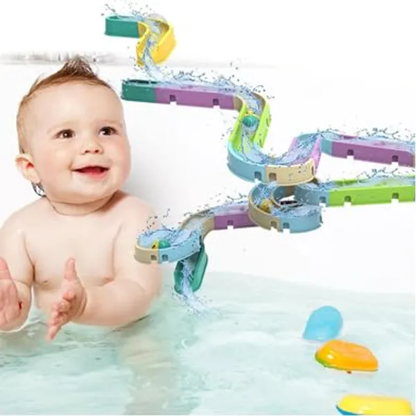 Multicolor_Plastic_Diy_Assemble_40Pcs_Bath_Toys_Water_Ball_Tracks_Set_For_Kids_|_Engaging_Water_Play_|_Encourages_Creativity_And_Motor_Skills_|_Perfect_For_Bathtime_Fun_|_Safe_And_Durable_Design