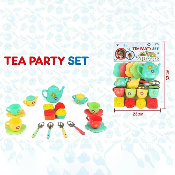 Multicolor_22_Pcs_Kids_Tea_Set_Party_With_Dessert_Candy_Muffin_Toys_Including_Cups_&_Plates,_Bpa_Free_Pvc_Free_Teapot,_Washable_Dishes,_Safe_Material,_Enhance_Child_Skills