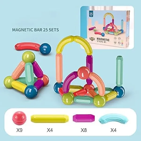 Multicolor_25_Pcs_Magnetic_Sticks_Building_Blocks_Toys_Set,_Magnetic_Toys_Magnets_For_Kids_Or_Toddlers,3D_Puzzle_Stem_Construction_Toys_For_Kids_Boys_Girls