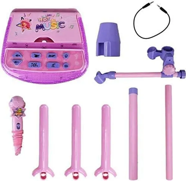 Multicolor_Kids_Karaoke_Microphone_Musical_Toys_-_Kids_Pink_Karaoke_Adjustable_Stand_With_External_Music_Function_&_Flashing_Lights_Toy_For_Kids_Children_|_Interactive_Toy_For_Children,_Girls_Ages_3+
