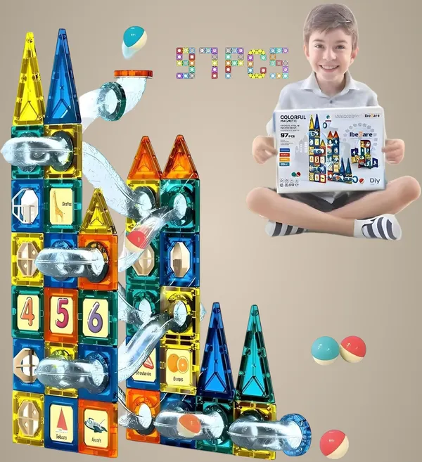 Multicolor_Magnetic_Tiles_Game_Marble_Run_Magnetic_Set_|_Steam_Educational_Game_|_Three_Dimensional_Building_Blocks_|_Best_Gift_For_Boys_&_Girls_3_&_Up_|_Marble_Balls_With_Race_Tracks_Games_(97_Pieces)