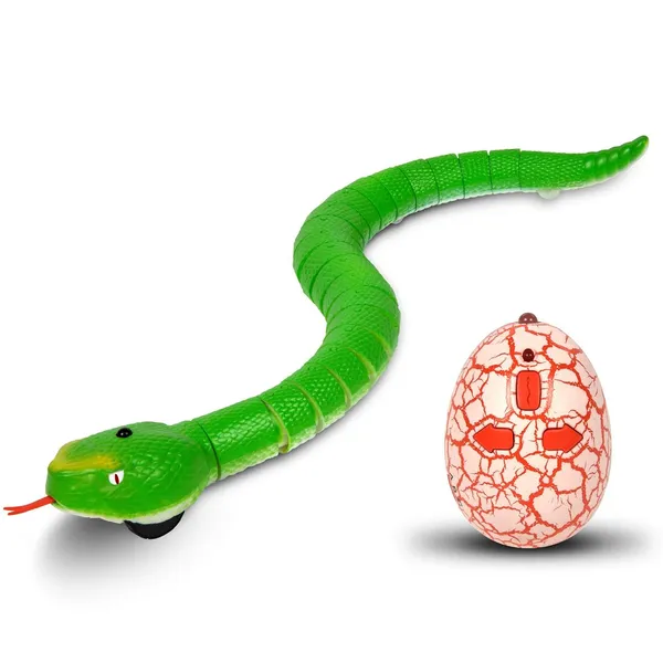 Green_16_Inch_Remote_Control_Rattle_Snake_Toy,_Realistic_Reptile_Robot_With_Egg_Shaped_Infrared_Receiver,_Rc_Snake_Prank_Toy_Ideal_Gift_For_Kids_Or_For_Adults_-_White_Color