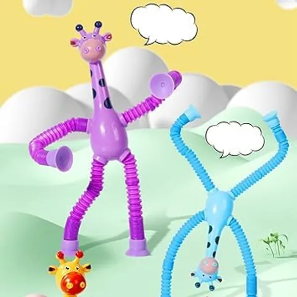 Multicolor_4Pcs_Telescopic_Suction_Cup_Giraffe_Toy,_Pop_Tubes,_Educational_Parent-Child_Interaction_Stretching_Tube_Decompression_Giraffe_Toys_For_Kids_And_Adults