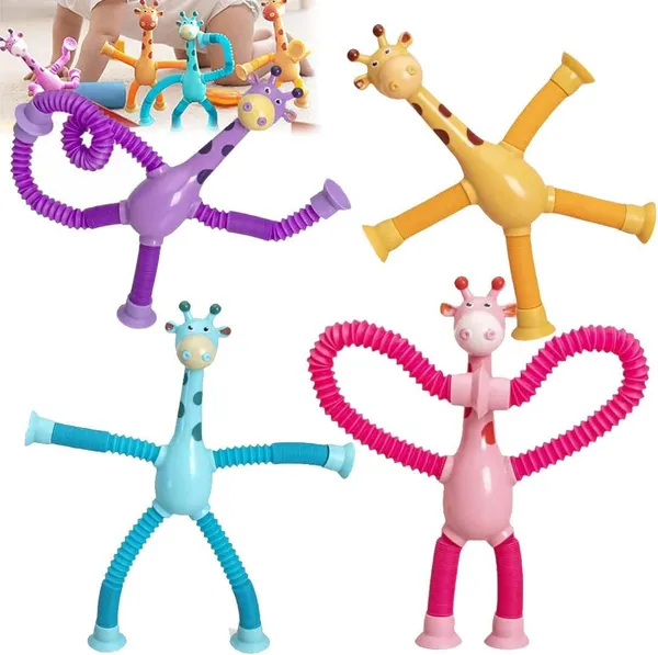 Multicolor_4Pcs_Telescopic_Suction_Cup_Giraffe_Toy,_Pop_Tubes,_Educational_Parent-Child_Interaction_Stretching_Tube_Decompression_Giraffe_Toys_For_Kids_And_Adults