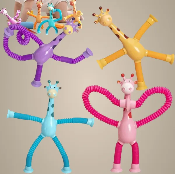 Multicolor_4Pcs_Telescopic_Suction_Cup_Giraffe_Toy,_Pop_Tubes,_Educational_Parent-Child_Interaction_Stretching_Tube_Decompression_Giraffe_Toys_For_Kids_And_Adults