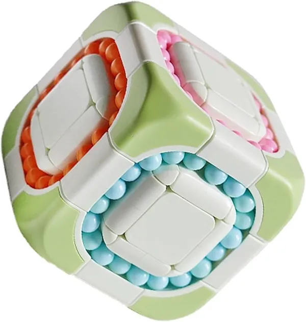 Green_Magic_Cube_3X3_Rotating_2_In_1_Magic_Bean_Cube_Children'S_Educational_Puzzle_Decompression_Shaped_Magic_Cube_Fingertips_Creative_Toys_-_Green