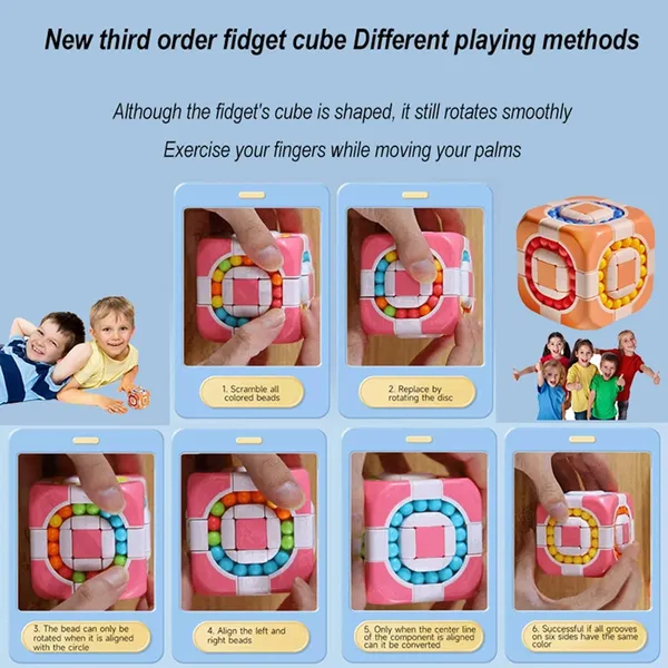 Green_Magic_Cube_3X3_Rotating_2_In_1_Magic_Bean_Cube_Children'S_Educational_Puzzle_Decompression_Shaped_Magic_Cube_Fingertips_Creative_Toys_-_Green