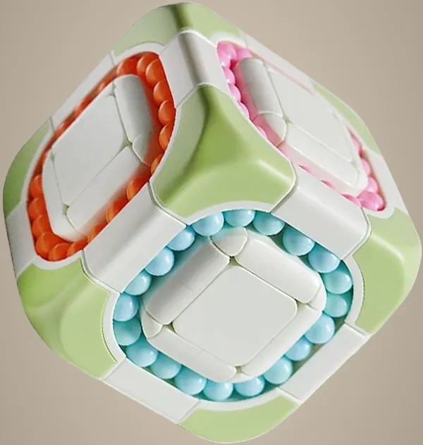 Green_Magic_Cube_3X3_Rotating_2_In_1_Magic_Bean_Cube_Children'S_Educational_Puzzle_Decompression_Shaped_Magic_Cube_Fingertips_Creative_Toys_-_Green