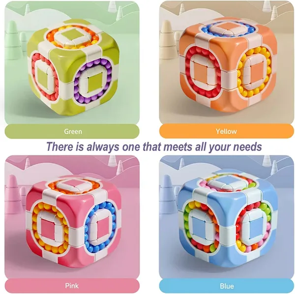 Orange_Magic_Cube_3X3_Rotating_2_In_1_Magic_Bean_Cube_Children'S_Educational_Puzzle_Decompression_Shaped_Magic_Cube_Fingertips_Creative_Toys_-_Orange