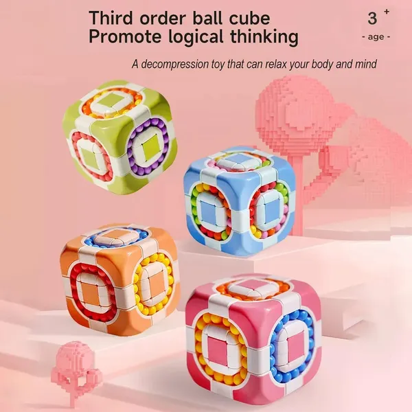 Orange_Magic_Cube_3X3_Rotating_2_In_1_Magic_Bean_Cube_Children'S_Educational_Puzzle_Decompression_Shaped_Magic_Cube_Fingertips_Creative_Toys_-_Orange