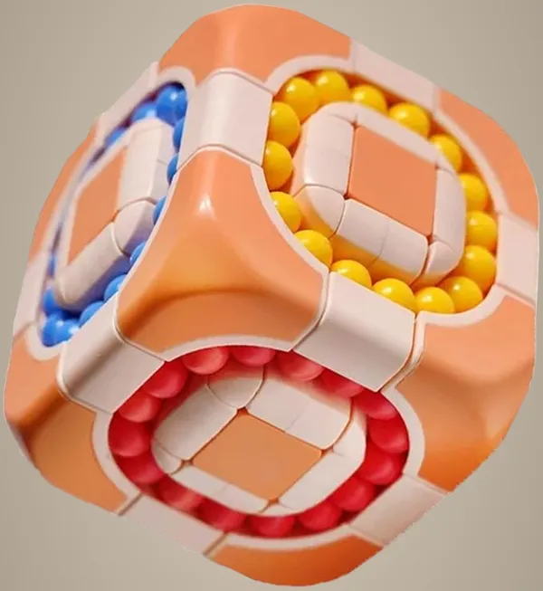Orange_Magic_Cube_3X3_Rotating_2_In_1_Magic_Bean_Cube_Children'S_Educational_Puzzle_Decompression_Shaped_Magic_Cube_Fingertips_Creative_Toys_-_Orange