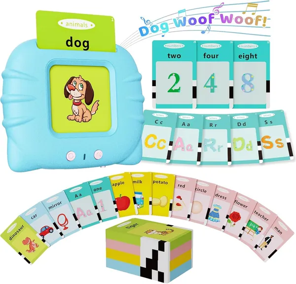 Blue_Toddler_Toys_Talking_Flash_Cards_Reader_For_2To6_Year_Old_Boys&Girls,_Autism_Sensory_Toys_For_Autistic_Children,_Learning_Educational_Montessori_Speech_Therapy_248_Sight_Words_Kid_Gift-Blue