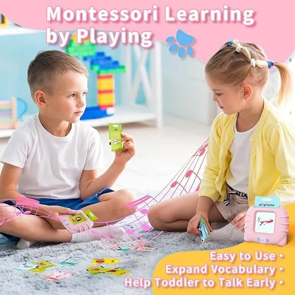 Pink_Toddler_Toys_Talking_Flash_Cards_Reader_For_2To6_Year_Old_Boys&Girls,_Autism_Sensory_Toys_For_Autistic_Children,_Learning_Educational_Montessori_Speech_Therapy_248_Sight_Words_Kid_Gift-Pink
