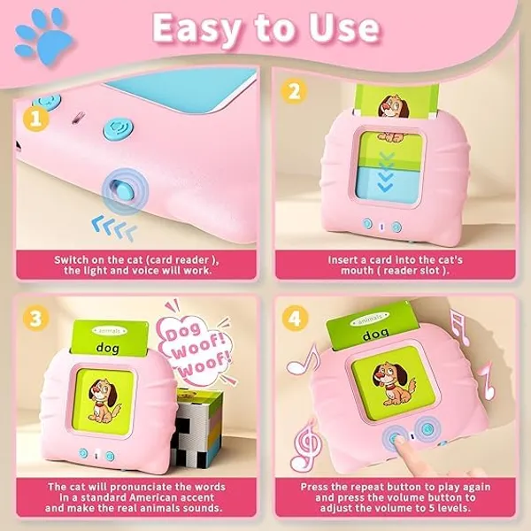 Pink_Toddler_Toys_Talking_Flash_Cards_Reader_For_2To6_Year_Old_Boys&Girls,_Autism_Sensory_Toys_For_Autistic_Children,_Learning_Educational_Montessori_Speech_Therapy_248_Sight_Words_Kid_Gift-Pink