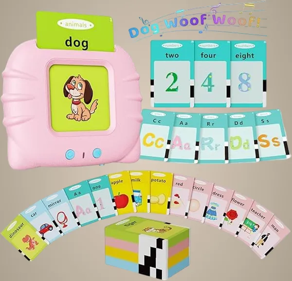 Pink_Toddler_Toys_Talking_Flash_Cards_Reader_For_2To6_Year_Old_Boys&Girls,_Autism_Sensory_Toys_For_Autistic_Children,_Learning_Educational_Montessori_Speech_Therapy_248_Sight_Words_Kid_Gift-Pink