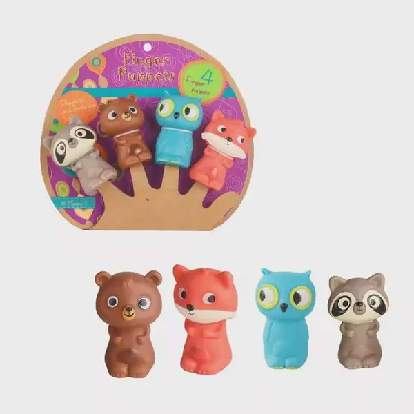 Multicolor_Animal_Finger_Puppets_Set_Adorable_Owl,_Raccoon,_Fox,_And_Bear_Characters_Soft_Rubber_Toys_For_Kids_Interactive_Storytelling,_Imaginative_Play,_And_Educational_Fun