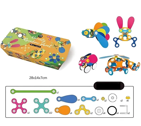 Multicolor_48-Piece_Rainbow_Sheets_Creative_Building_Set_For_Kids_Colorful_Diy_Assembly_Kit_With_Animals,_Vehicles_&_Helicopter_Models_Educational_Construction_Toy_Gift