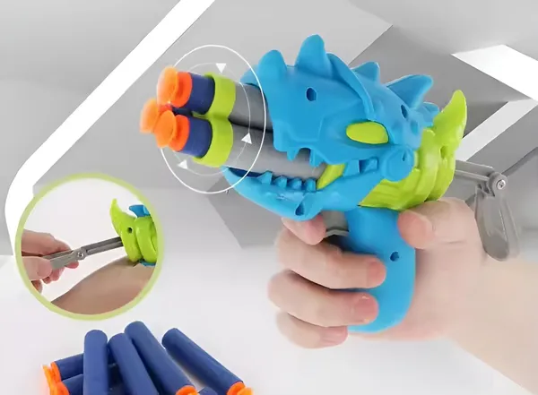 Multicolor_Dinosaur-Themed_Foam_Dart_Blaster_Double-Barrel_Toy_Gun_For_Kids_With_Rotating_Design_And_Six_Soft_Foam_Darts_Best_For_Children_Sensory_Development_(Ages_3+)(Pack_Of_1)