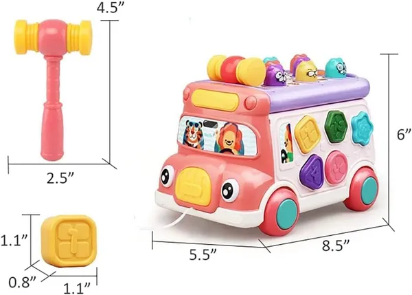 Pink_Pull_Back_Bus_Toy_With_Lights_And_Sound,_Musical_Educational_Toys_For_Kids_Ages_3_And_Up,_Shape_Sorter,_Animal_Matching,_Gear&Sticker_Clock_Birthday_Gift_For_Kids_Boys_Girls_Ages_3&Up___Pink