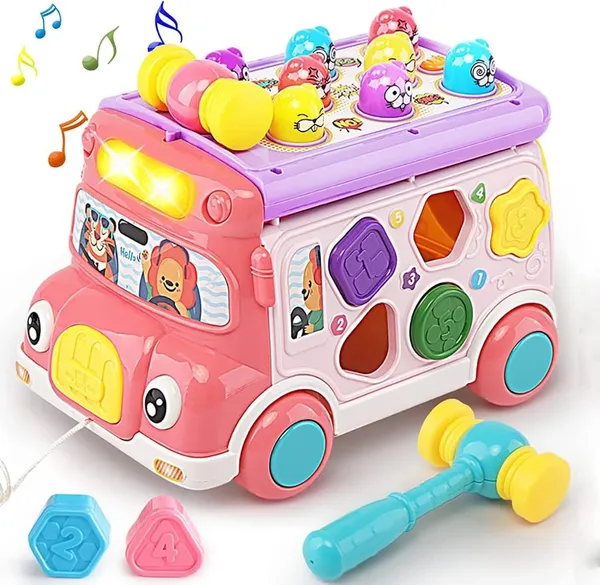 Pink_Pull_Back_Bus_Toy_With_Lights_And_Sound,_Musical_Educational_Toys_For_Kids_Ages_3_And_Up,_Shape_Sorter,_Animal_Matching,_Gear&Sticker_Clock_Birthday_Gift_For_Kids_Boys_Girls_Ages_3&Up___Pink