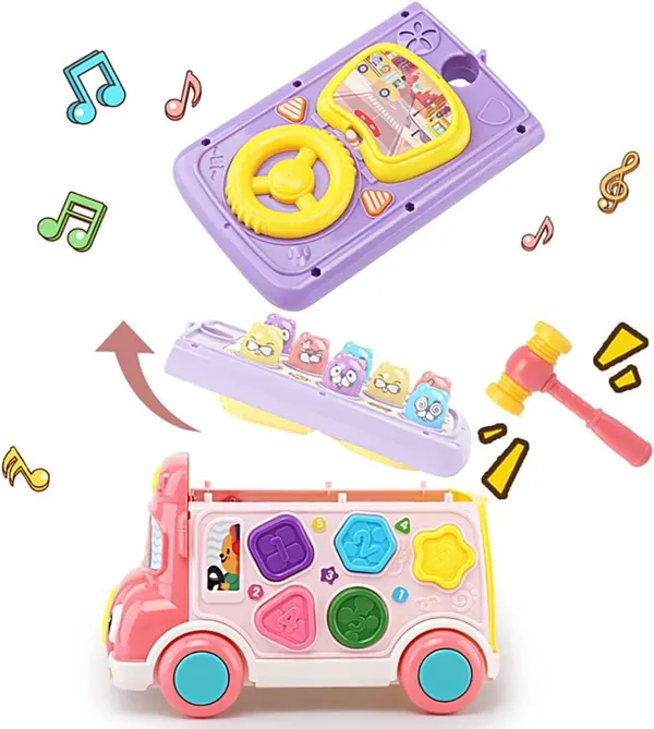 Pink_Pull_Back_Bus_Toy_With_Lights_And_Sound,_Musical_Educational_Toys_For_Kids_Ages_3_And_Up,_Shape_Sorter,_Animal_Matching,_Gear&Sticker_Clock_Birthday_Gift_For_Kids_Boys_Girls_Ages_3&Up___Pink