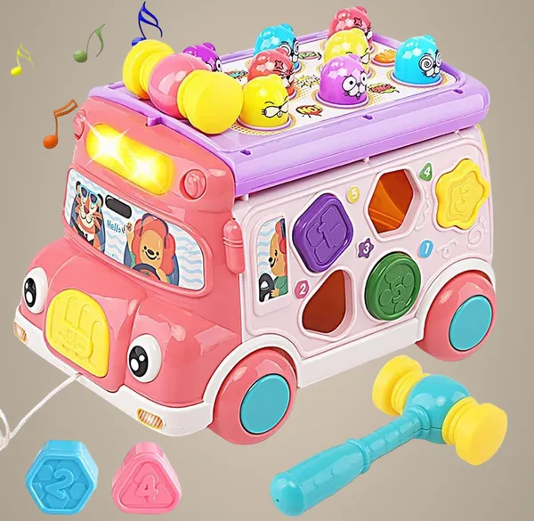 Pink_Pull_Back_Bus_Toy_With_Lights_And_Sound,_Musical_Educational_Toys_For_Kids_Ages_3_And_Up,_Shape_Sorter,_Animal_Matching,_Gear&Sticker_Clock_Birthday_Gift_For_Kids_Boys_Girls_Ages_3&Up___Pink