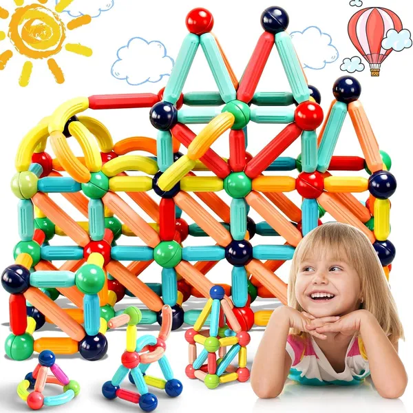 Multicolor_42_Piece_Magnetic_Balls_And_Sticks_Set,Magnetic_Building_Toys_Colorful_Diy_Stem_Building_Blocks_Sticks_For_Ages_3+_Year_Old_Children_Boy_Girl_Educational_Construction_Toy