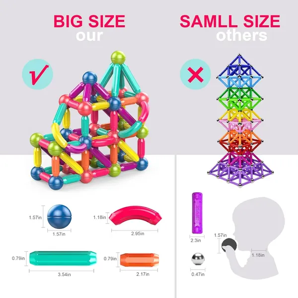 Multicolor_64_Piece_Magnetic_Balls_And_Sticks_Set,Magnetic_Building_Toys_Colorful_Diy_Stem_Building_Blocks_Sticks_For_Ages_3+_Year_Old_Children_Boy_Girl_Educational_Construction_Toy