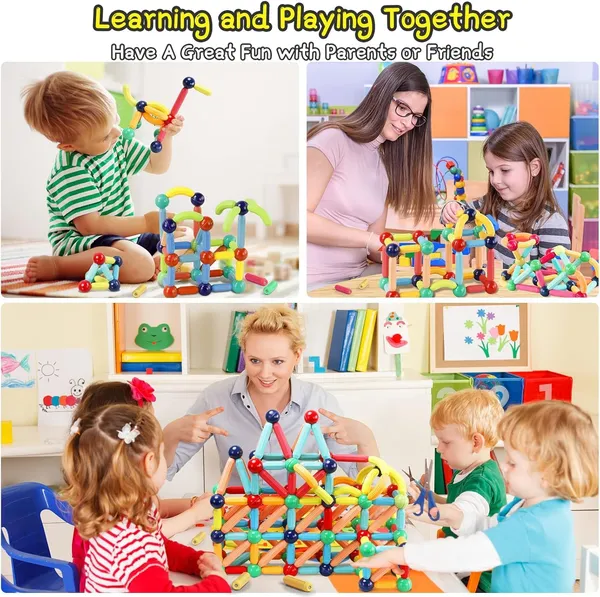 Multicolor_64_Piece_Magnetic_Balls_And_Sticks_Set,Magnetic_Building_Toys_Colorful_Diy_Stem_Building_Blocks_Sticks_For_Ages_3+_Year_Old_Children_Boy_Girl_Educational_Construction_Toy
