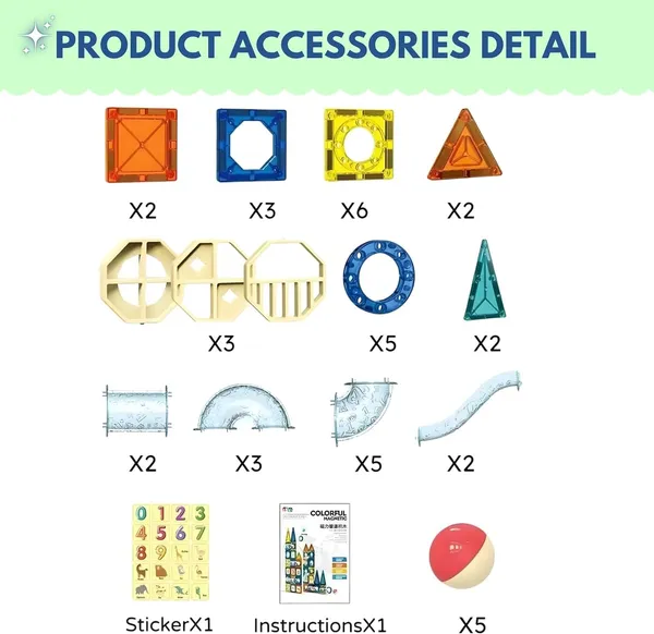 Multicolor_42_Pieces_Magnetic_Tiles_Building_Set,_Magnetic_Tiles_For_Kids,_Magnetic_Blocks,_Educational_Building_Toys_For_Boys_Girls_Age_3+,_Birthday_Gifts,_Christmas_Toy
