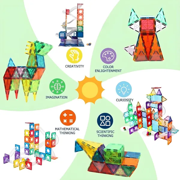 Multicolor_42_Pieces_Magnetic_Tiles_Building_Set,_Magnetic_Tiles_For_Kids,_Magnetic_Blocks,_Educational_Building_Toys_For_Boys_Girls_Age_3+,_Birthday_Gifts,_Christmas_Toy