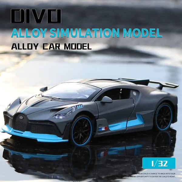 Matte_Gray_1:32_Bugatti_Divo_Zinc_Alloy_Pull_Back_Car_Diecast_Electronic_Toys_With_Lights_And_Music,Decorative,Mini_Vehicles_Toys_For_Kids,Boyfriend,Young_Peoples_Gift_Matte_Gray