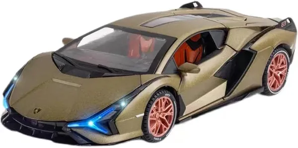 Matte_Olive_1/24_Die_Cast_Lamborghini_Sian_Fkp_37_Model_Toy_Car_With_Light_And_Sound,_Pull_Back_Vehicles_Toy_Car_For_Toddlers_Boys_Girls_Birthday_Gift_Matte_Olive